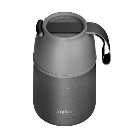 Термос 0,6л для еды/напитков с широким горлом, JOYLUX LUNCH, нерж. сталь SUS304, ложка-вилка, 700326