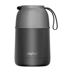 Термос 0,6 л для еды/<wbr/>напитков с широким горлом, JOYLUX (ДЖОЙЛЮКС) LUNCH, нержавеющая сталь SUS304, ложка-вилка, 700326