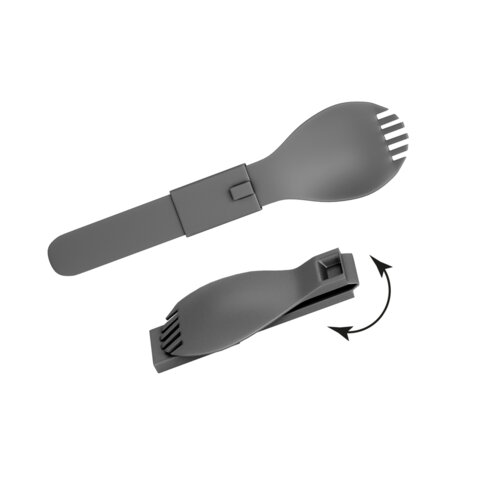 Термос 0,6л для еды/напитков с широким горлом, JOYLUX LUNCH, нерж. сталь SUS304, ложка-вилка, 700326