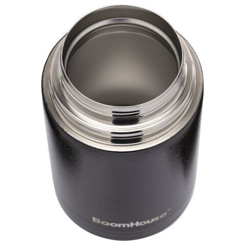 Термос 1л для еды/напитков с широким горлом, BOOMHOUSE LUNCH, нерж. сталь SUS304, черный, 700327