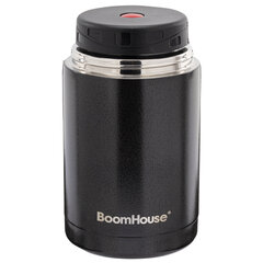 Термос 1 л для еды/<wbr/>напитков с широким горлом, BOOMHOUSE (БУМХАУС) LUNCH, нержавеющая сталь SUS304, черный, 700327