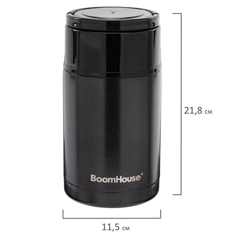 Термос 1л для еды/напитков с широким горлом, BOOMHOUSE LUNCH, нерж. сталь SUS304, черный, 700327