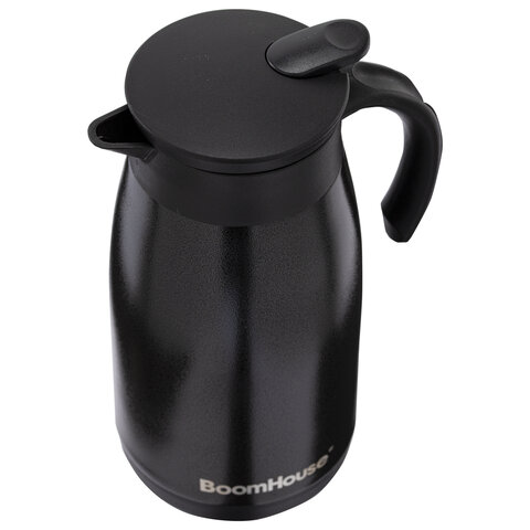 Чайник-термос 1л, BOOMHOUSE COFFEE BREAK, нержавеющая сталь SUS304, черный, ТЕРМОЧАЙНИК, 700328
