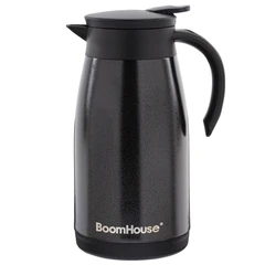 Чайник-термос 1 л, BOOMHOUSE (БУМХАУС) COFFEE BREAK, нержавеющая сталь SUS304, черный, ТЕРМОЧАЙНИК, 700328