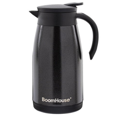 Чайник-термос 1л, BOOMHOUSE COFFEE BREAK, нержавеющая сталь SUS304, черный, ТЕРМОЧАЙНИК, 700328