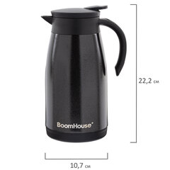 Чайник-термос 1 л, BOOMHOUSE (БУМХАУС) COFFEE BREAK, нержавеющая сталь SUS304, черный, ТЕРМОЧАЙНИК, 700328