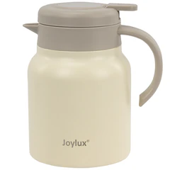 Чайник-термос 1 л JOYLUX (ДЖОЙЛЮКС) COFFEE BREAK, нержавеющая сталь SUS304, заварник/<wbr/>сито, бежевый матовый, 700329