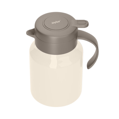 Чайник-термос 1л, JOYLUX COFFEE BREAK, нержавеющая сталь SUS304, заварник/сито, бежевый, 700329