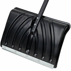 Лопата снеговая 46&times;33см &laquo;КРЕПЫШ&raquo; ребра жесткости, планка на клепках СУПЕРПРОЧНАЯ алюминиевый черенок с V-ручкой, ЧЕРНАЯ, ГРАНДМАСТЕР, 700330