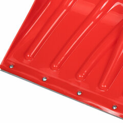 Лопата снеговая 50&times;34см &laquo;ПРОРАБ&raquo; ребра жесткости, планка на клепках СУПЕРПРОЧНАЯ, первичное сырье, черенок с V-ручкой, КРАСНАЯ, ГРАНДМАСТЕР