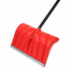 Лопата снеговая 50&times;34см &laquo;ПРОРАБ&raquo; ребра жесткости, планка на клепках СУПЕРПРОЧНАЯ, первичное сырье, черенок с V-ручкой, КРАСНАЯ, ГРАНДМАСТЕР