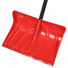 Лопата снеговая 50&times;34см &laquo;ПРОРАБ&raquo; ребра жесткости, планка на клепках СУПЕРПРОЧНАЯ, первичное сырье, черенок с V-ручкой, КРАСНАЯ, ГРАНДМАСТЕР