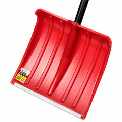 Лопата снеговая 38&times;36см &laquo;СНЕЖОК&raquo; алюминиевая планка СУПЕРПРОЧНАЯ, первичное сырье, черенок с V-образной ручкой, КРАСНАЯ, ГРАНДМАСТЕР, 700332