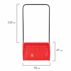 Лопата снеговая СКРЕПЕР 70&times;47см пластиковый КРАСНЫЙ, алюминиевая планка, рукоятка 110см, СУПЕРПРОЧНЫЙ, первичное сырье, ГРАНДМАСТЕР, 700341