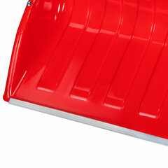 Лопата снеговая СКРЕПЕР 70&times;47см пластиковый КРАСНЫЙ, алюминиевая планка, рукоятка 110см, СУПЕРПРОЧНЫЙ, первичное сырье, ГРАНДМАСТЕР, 700341