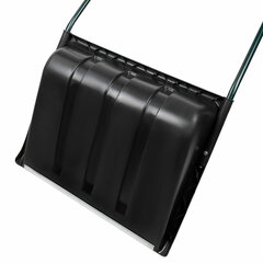 Лопата снеговая СКРЕПЕР 58&times;45 см пластиковый ЧЕРНЫЙ, алюминиевая планка, рукоятка 100 см, прочный, ГРАНДМАСТЕР, 700343