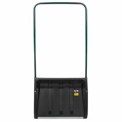 Лопата снеговая СКРЕПЕР 58&times;45 см пластиковый ЧЕРНЫЙ, алюминиевая планка, рукоятка 100 см, прочный, ГРАНДМАСТЕР, 700343