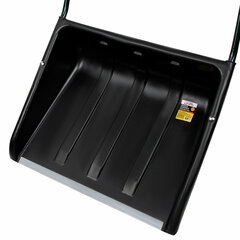 Лопата снеговая СКРЕПЕР 58&times;45 см пластиковый ЧЕРНЫЙ, алюминиевая планка, рукоятка 100 см, прочный, ГРАНДМАСТЕР, 700343