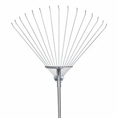 Грабли веерные проволочные раздвижные, 15 зубьев, ширина 15-58 см, черенок 115 см, ГРАНДМАСТЕР, 700348