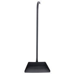 Совок для мусора 28&times;19см металл, ПРОЧНЫЙ высокая Г-образная ручка 75см, порошковый окрас, темно-серый, дом, офис, улица, ГРАНДМАСТЕР, 700351