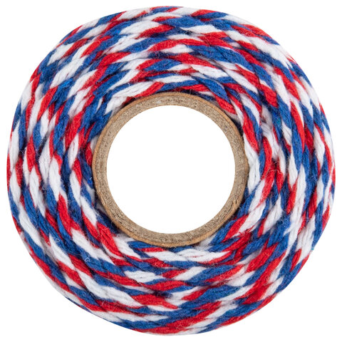 Нить х/б для прошивки документов, ТРИКОЛОР, диаметр 1,6 мм, длина 120 м, BRAUBERG, 700364