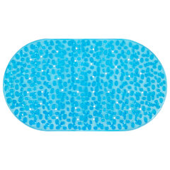 Коврик для ванны противоскользящий 69&times;40 см, &laquo;Камешки&raquo;, овальный, прозрачно-голубой, ПВХ, PRIMILA (ПРИМИЛА), 700368