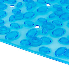 Коврик для ванны противоскользящий 69&times;40 см, &laquo;Камешки&raquo;, овальный, прозрачно-голубой, ПВХ, PRIMILA (ПРИМИЛА), 700368