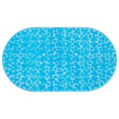 Коврик для ванны противоскользящий 69&times;40 см, &laquo;Камешки&raquo;, овальный, прозрачно-голубой, ПВХ, PRIMILA (ПРИМИЛА), 700368