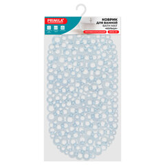 Коврик для ванны противоскользящий 69&times;35см, &laquo;Кольца&raquo;, овальный, прозрачный, ПВХ, PRIMILA (ПРИМИЛА), 700372