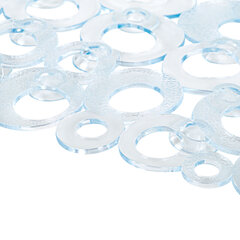 Коврик для ванны противоскользящий 69&times;35см, &laquo;Кольца&raquo;, овальный, прозрачный, ПВХ, PRIMILA (ПРИМИЛА), 700372