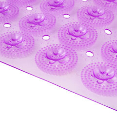 Коврик для ванны противоскользящий 71&times;38 см, массажный, &laquo;Цветы&raquo;, прозрачно-фиолетовый, ПВХ, PRIMILA (ПРИМИЛА), 700373