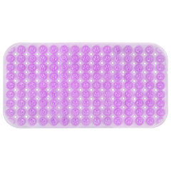 Коврик для ванны противоскользящий 71&times;38 см, массажный, &laquo;Цветы&raquo;, прозрачно-фиолетовый, ПВХ, PRIMILA (ПРИМИЛА), 700373