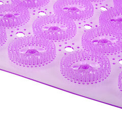 Коврик для ванны противоскользящий 71&times;38 см, массажный, &laquo;Цветы&raquo;, прозрачно-фиолетовый, ПВХ, PRIMILA (ПРИМИЛА), 700373