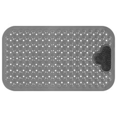 Коврик для ванны противоскользящий с теркой для ступней 70&times;40 см, серый, ПВХ, присоски, PRIMILA (ПРИМИЛА), 700374