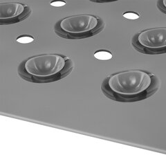 Коврик для ванны противоскользящий с теркой для ступней 70&times;40 см, серый, ПВХ, присоски, PRIMILA (ПРИМИЛА), 700374