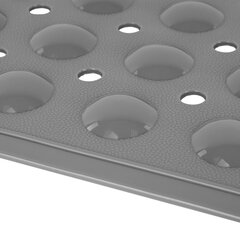 Коврик для ванны противоскользящий с теркой для ступней 70&times;40 см, серый, ПВХ, присоски, PRIMILA (ПРИМИЛА), 700374