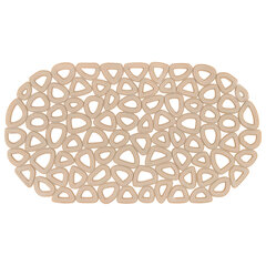 Коврик для ванны противоскользящий 68&times;37 см, &laquo;Треугольники&raquo;, овальный, бежевый, ПВХ, PRIMILA (ПРИМИЛА), 700380