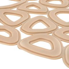 Коврик для ванны противоскользящий 68&times;37 см, &laquo;Треугольники&raquo;, овальный, бежевый, ПВХ, PRIMILA (ПРИМИЛА), 700380