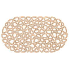 Коврик для ванны противоскользящий 68&times;37 см, &laquo;Треугольники&raquo;, овальный, бежевый, ПВХ, PRIMILA (ПРИМИЛА), 700380