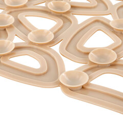 Коврик для ванны противоскользящий 68&times;37 см, &laquo;Треугольники&raquo;, овальный, бежевый, ПВХ, PRIMILA (ПРИМИЛА), 700380