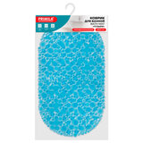 Коврик для ванны противоскользящий 68х37 см, "Пузыри", овальный, прозрачно-голубой, ПВХ, PRIMILA (ПРИМИЛА), 700381