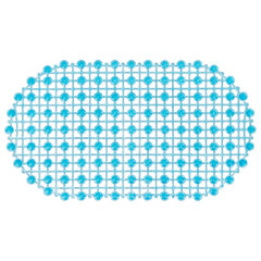 Коврик для ванны противоскользящий 68&times;39 см, &laquo;Молекулы&raquo;, овальный, голубой, ПВХ, PRIMILA (ПРИМИЛА), 700388