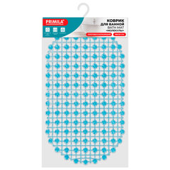 Коврик для ванны противоскользящий 68&times;39 см, &laquo;Молекулы&raquo;, овальный, голубой, ПВХ, PRIMILA (ПРИМИЛА), 700388