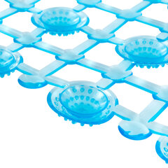 Коврик для ванны противоскользящий 68&times;39 см, &laquo;Молекулы&raquo;, овальный, голубой, ПВХ, PRIMILA (ПРИМИЛА), 700388