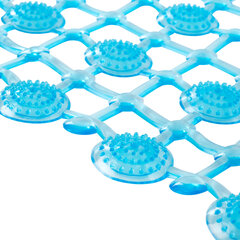 Коврик для ванны противоскользящий 68&times;39 см, &laquo;Молекулы&raquo;, овальный, голубой, ПВХ, PRIMILA (ПРИМИЛА), 700388