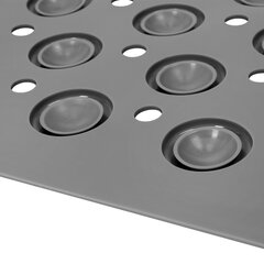 Коврик для ванны противоскользящий с теркой для ступней 68&times;36 см, серый, ПВХ, присоски, PRIMILA (ПРИМИЛА), 700389