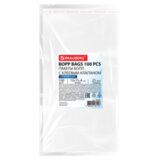 Пакеты БОПП с клеевым клапаном, КОМПЛЕКТ 100 штук, 10х15 + 4 см, 25 мкм, с усиленным швом, BRAUBERG, 700405