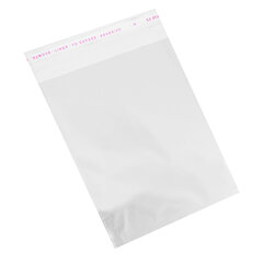 Пакеты БОПП с клеевым клапаном, КОМПЛЕКТ 100 штук, 20&times;30 + 4 см, 30 мкм, с усиленным швом, BRAUBERG, 700408