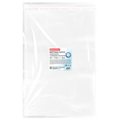 Пакеты БОПП с клеевым клапаном, КОМПЛЕКТ 100 штук, 25&times;35 + 4 см, 30 мкм, с усиленным швом, BRAUBERG, 700409