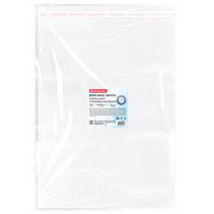 Пакеты БОПП с клеевым клапаном, КОМПЛЕКТ 100 штук, 30&times;40 + 4 см, 30 мкм, с усиленным швом, BRAUBERG, 700410